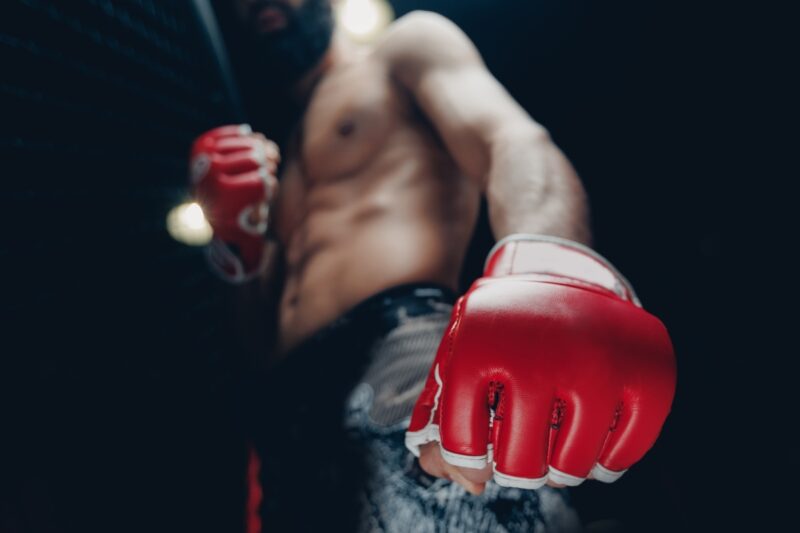 prikaz momka sa rukavicama u MMA ringu